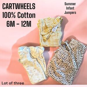 Cartwheels by Charlie Paige Infant Girls 100% Cotton Jumpers Lot of 3 Sz 6M-12M
